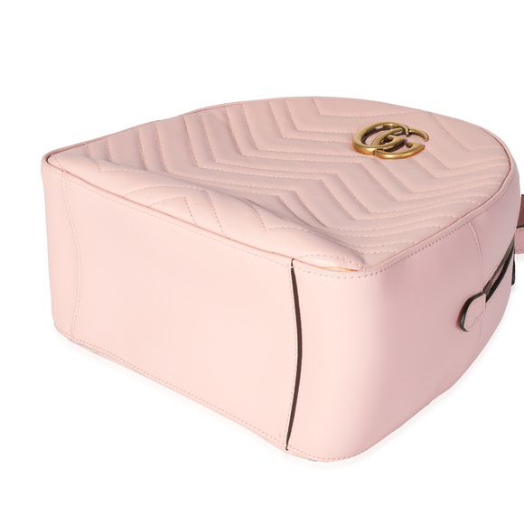 Gucci Pink Matelassé Calfskin GG Marmont Dome Backpack - Picture 5 of 6